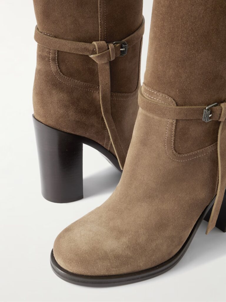 Suede Knee Boots Full Size Image 2