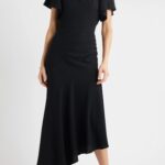 Asymmetric Crepe Maxi Dress Thumbnail 4