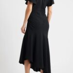 Asymmetric Crepe Maxi Dress Thumbnail 5