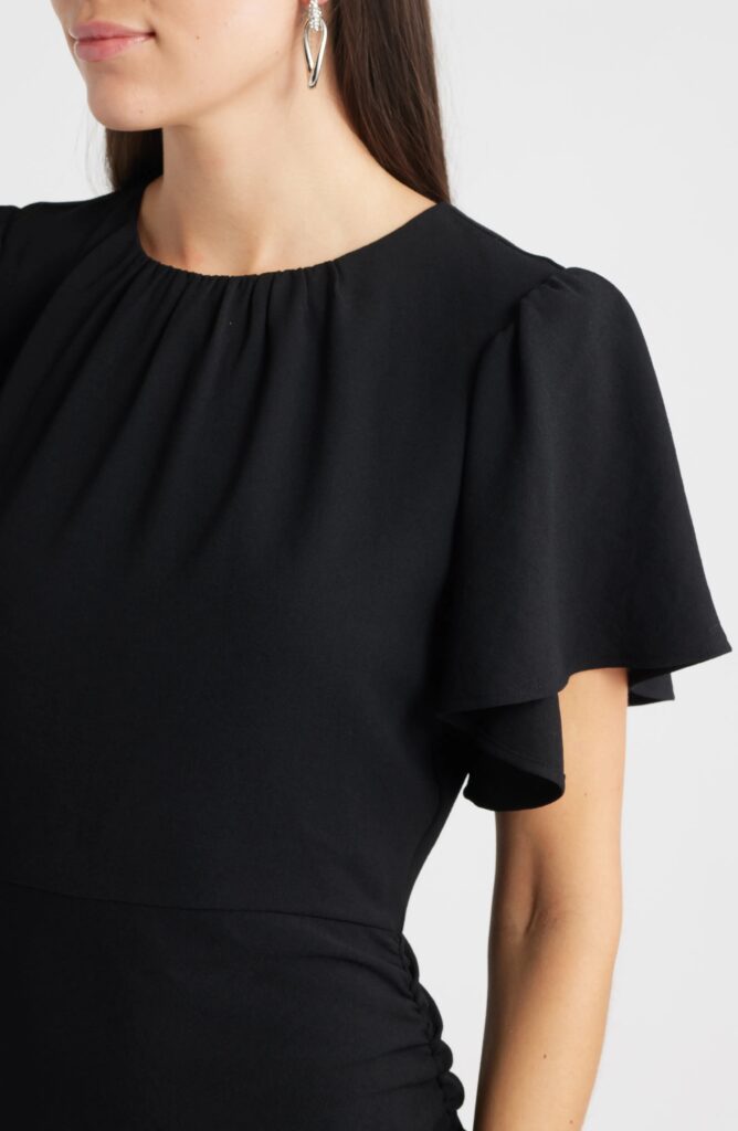 Asymmetric Crepe Maxi Dress Full Size Image 3
