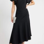 Asymmetric Crepe Maxi Dress Thumbnail 1