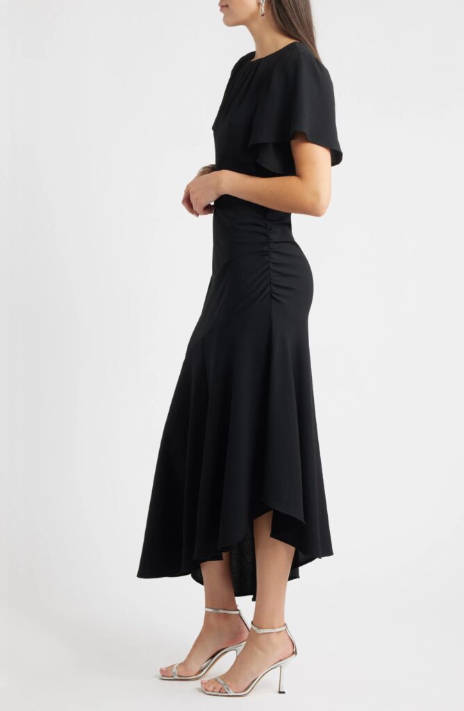 Asymmetric Crepe Maxi Dress Full Size Image 2