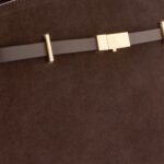 The Hudson Midi Leather-trimmed Suede Tote Thumbnail 2
