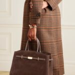 The Hudson Midi Leather-trimmed Suede Tote Thumbnail 4