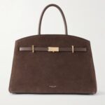 The Hudson Midi Leather-trimmed Suede Tote Thumbnail 1