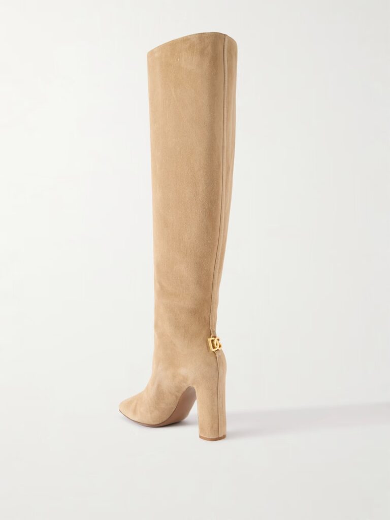 Embellished Suede Knee Boots Full Size Image 2