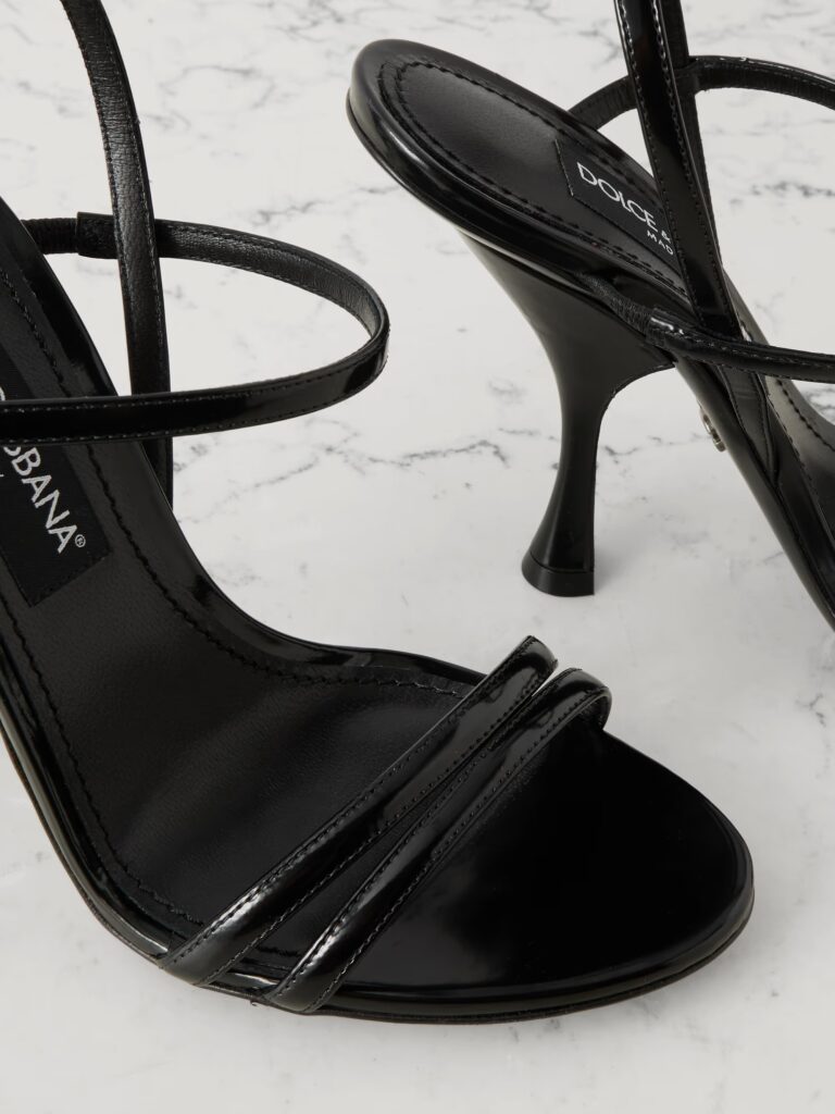 Glossed-leather Slingback Sandals Full Size Image 4