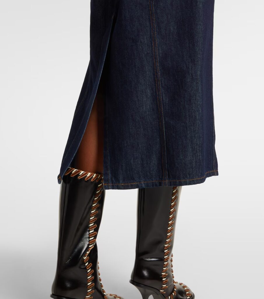 Denim Midi Dress Full Size Image 4