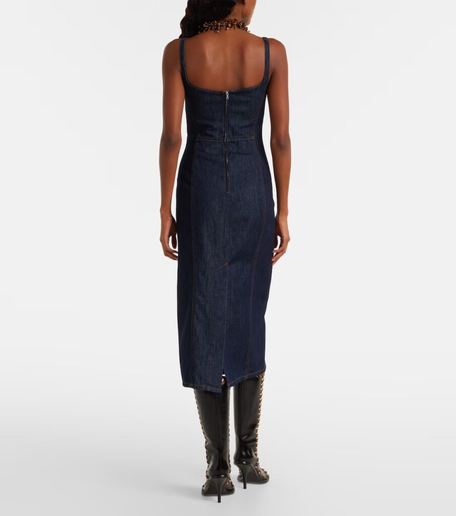 Denim Midi Dress Full Size Image 2