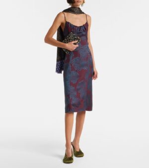 DRIES VAN NOTEN Floral Jacquard Midi Dress