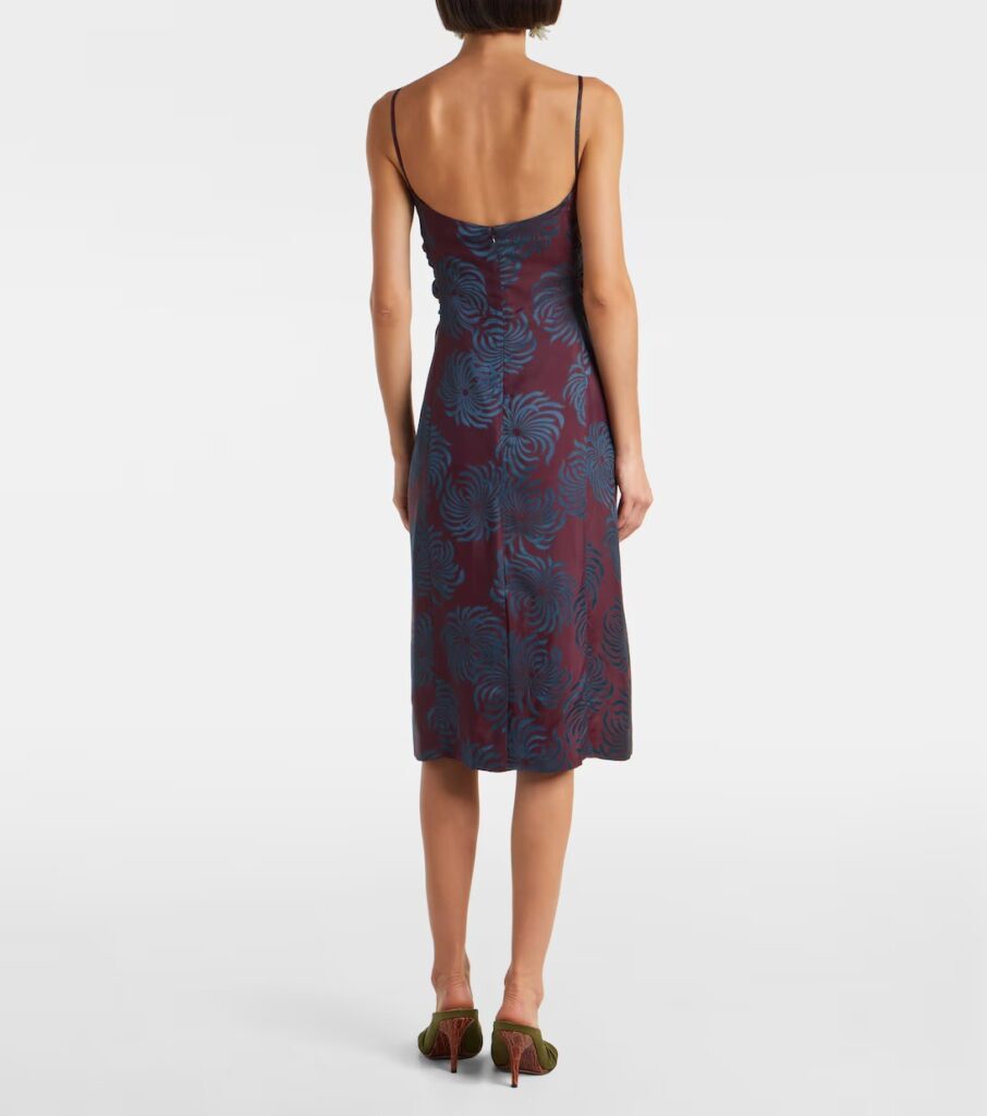 Floral Jacquard Midi Dress Full Size Image 5
