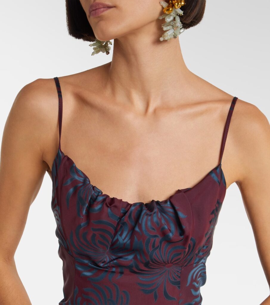 Floral Jacquard Midi Dress Full Size Image 2