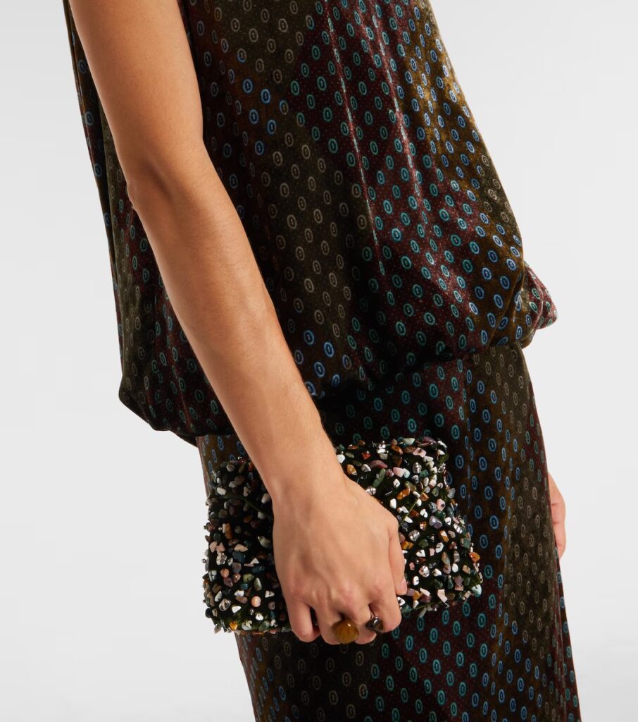 Printed Satin Maxi Dress Full Size Image 3