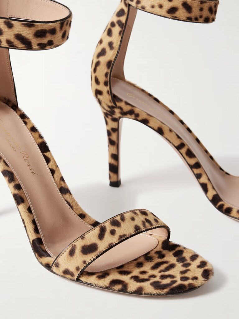 Portofino 85 Leopard-print Pony Hair Sandals Full Size Image 2