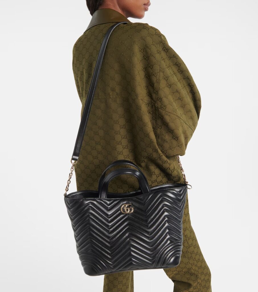 GG Marmont Small Leather Tote Bag Full Size Image 6