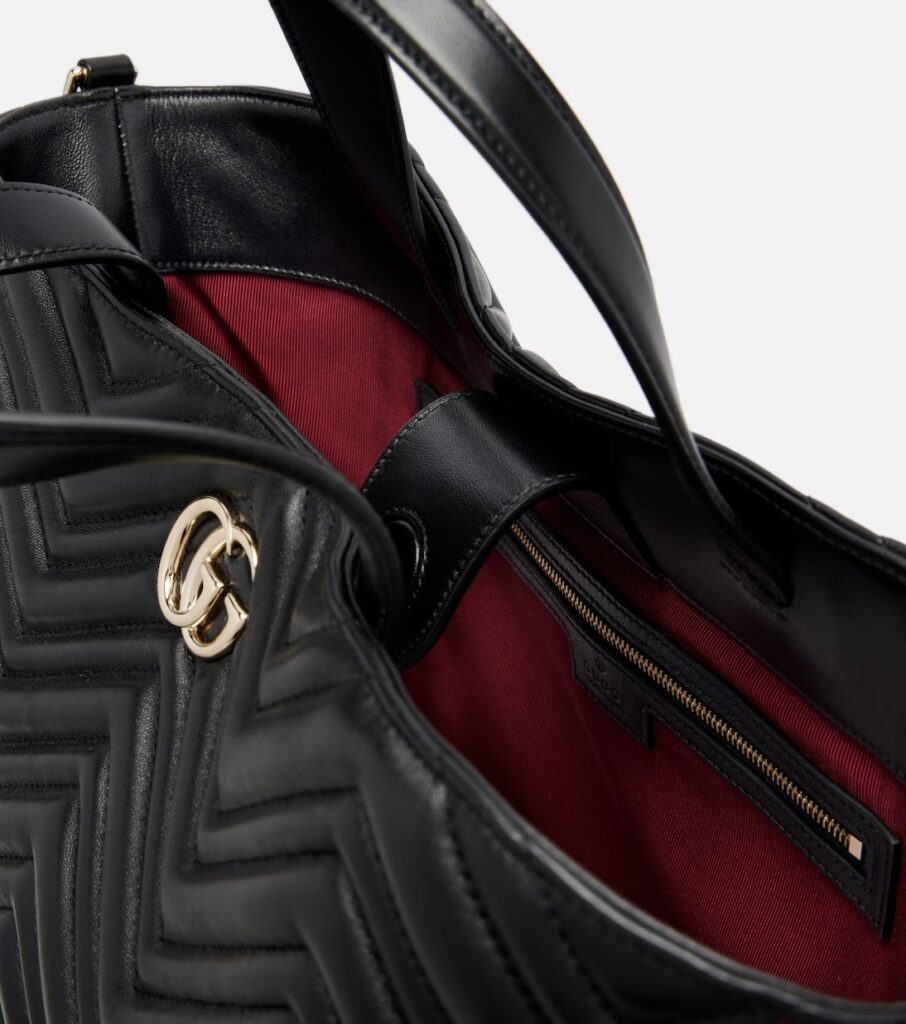 GG Marmont Small Leather Tote Bag Full Size Image 7