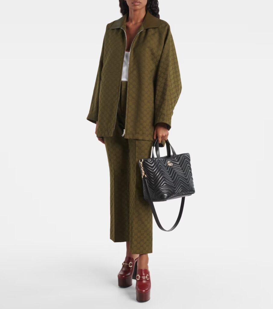 GG Marmont Small Leather Tote Bag Full Size Image 4