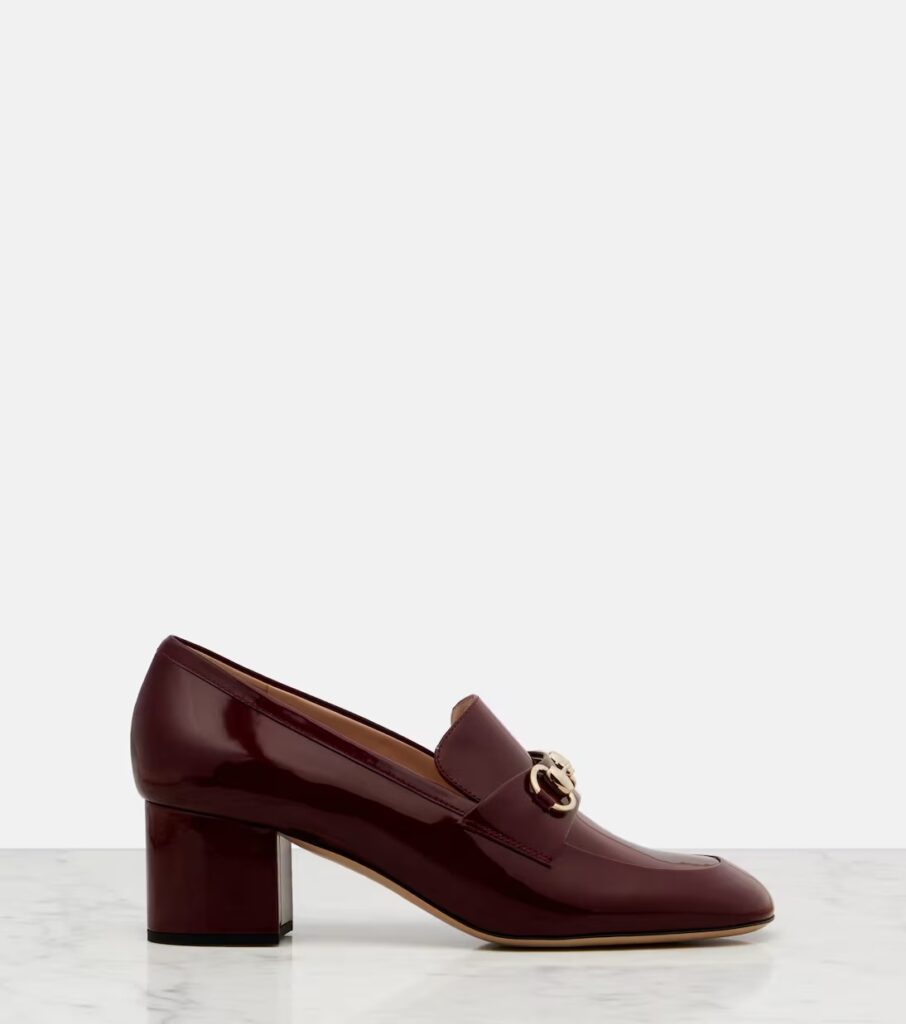 Horsebit Patent Leather Loafer Pumps Full Size Image 1
