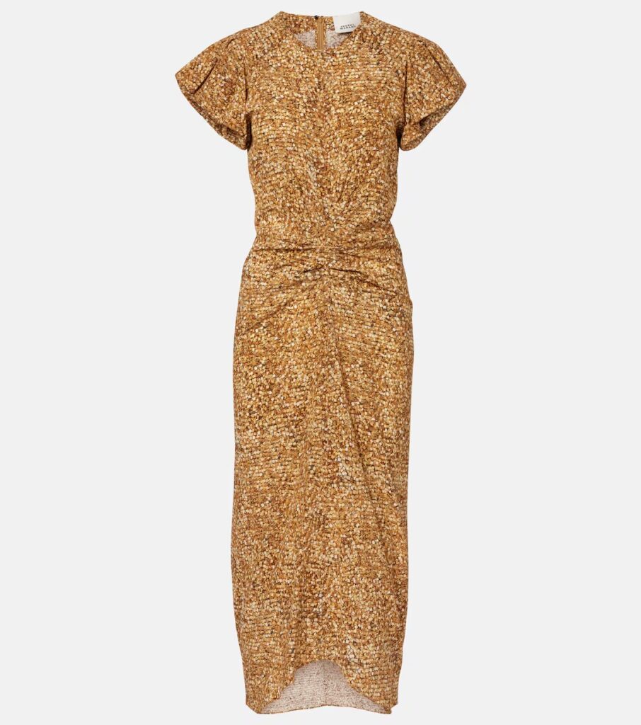 Terena Printed Silk-blend Midi Dress Full Size Image 4