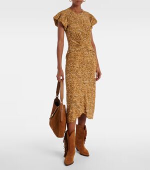 ISABEL MARANT Terena Printed Silk-blend Midi Dress