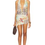 Leopard Halter Mini Dress Thumbnail 1