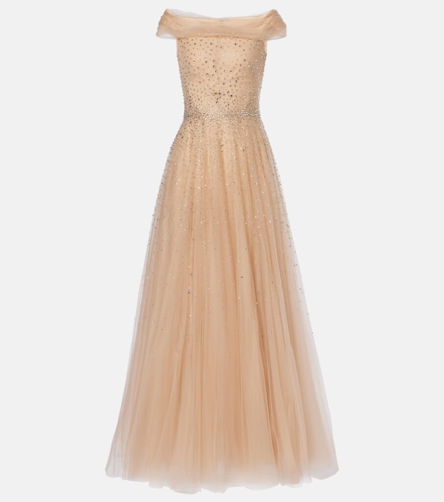 Shayla Embellished Tulle Gown Full Size Image 5