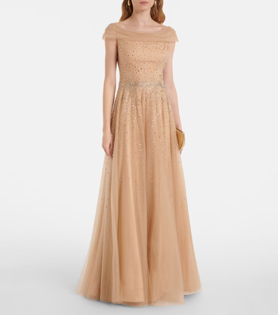 Shayla Embellished Tulle Gown Full Size Image 1