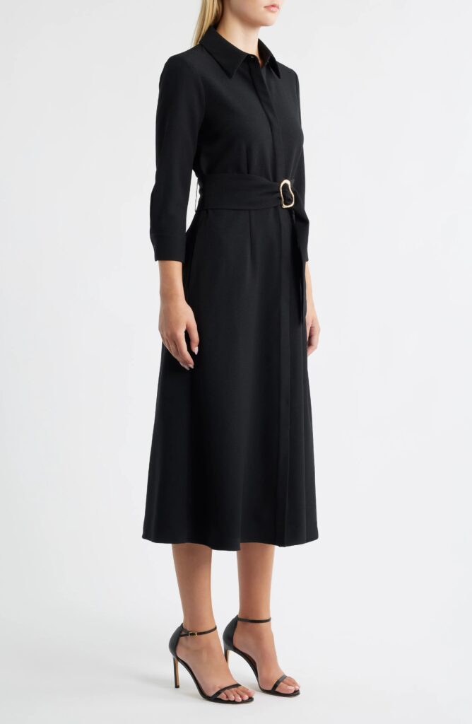Belted Midi Shirtdress Full Size Image 3