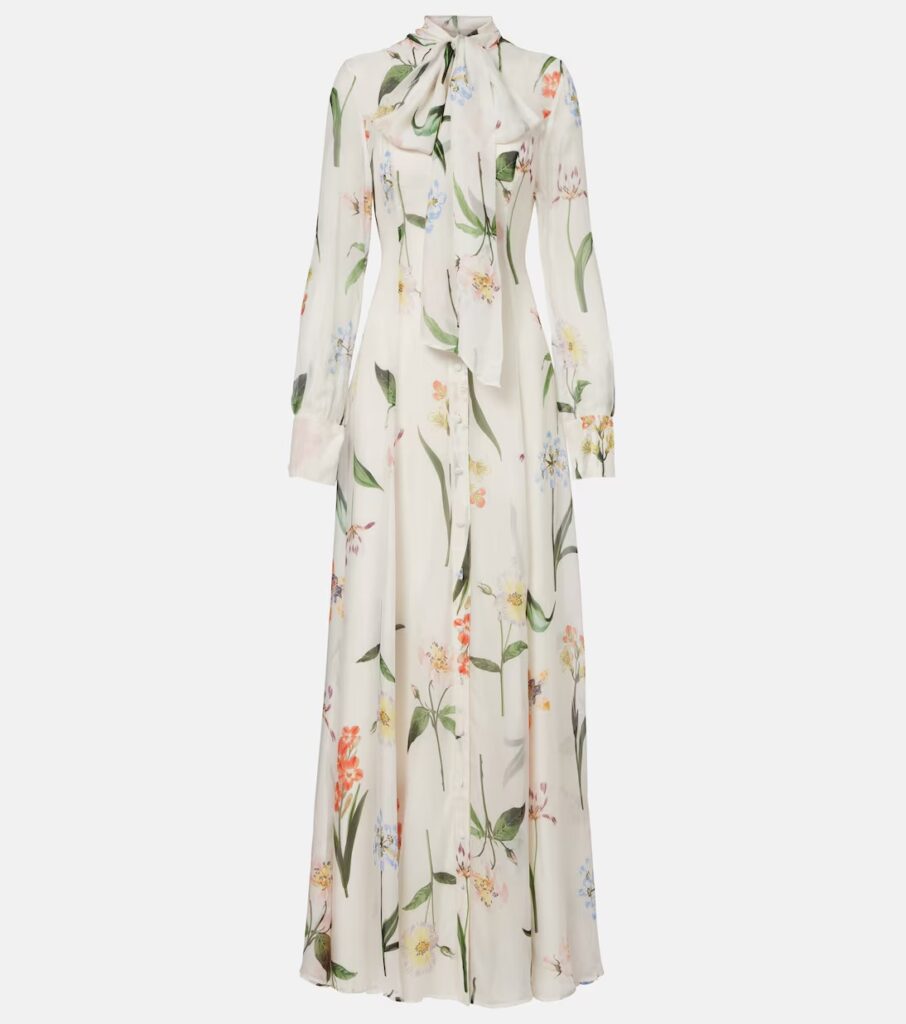 Lilith Floral Tie-neck Maxi Dress Full Size Image 5