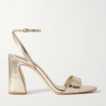 Malia Metallic Crinkled-leather Sandals Thumbnail 1