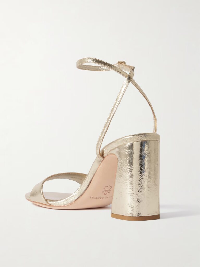 Malia Metallic Crinkled-leather Sandals Full Size Image 2