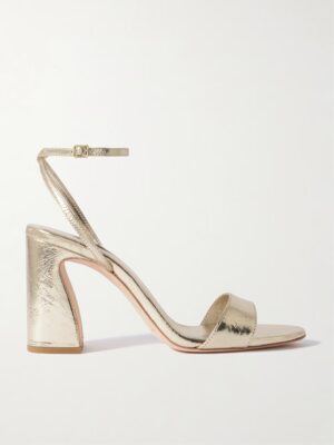 LOEFFLER RANDALL Malia Metallic Crinkled-leather Sandals