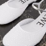 Crystal-embellished Leather and Mesh Ballet Flats Thumbnail 4