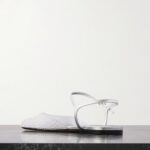 Crystal-embellished Leather and Mesh Ballet Flats Thumbnail 2