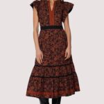 Lady Siena Floral Cap Sleeve Cotton Midi Dress Thumbnail 1