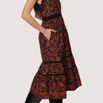 Lady Siena Floral Cap Sleeve Cotton Midi Dress Thumbnail 3