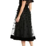 Embellished Butterfly Sleeve Velvet Hem Midi Dress Thumbnail 2
