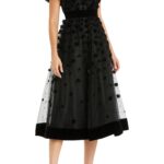 Embellished Butterfly Sleeve Velvet Hem Midi Dress Thumbnail 1