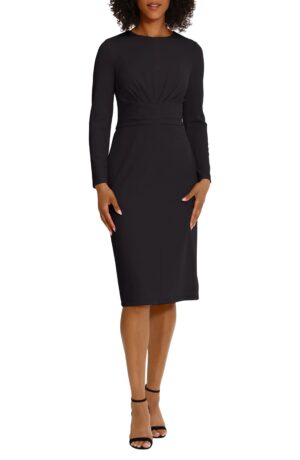 MAGGY LONDON Gathered Empire Waist Long Sleeve Dress