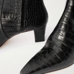 Penelope 50 Croc-effect Leather Knee Boots Thumbnail 3