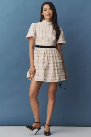 MAUDE Blythe Textured Mini Dress