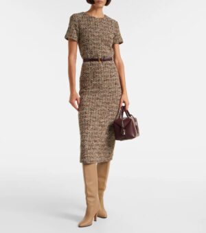MAX MARA Giugno Cotton and Wool-blend Midi Dress