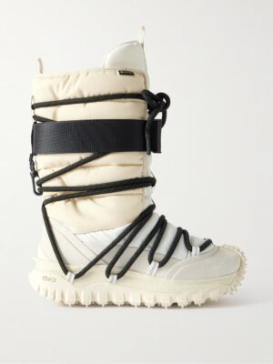 MONCLER GRENOBLE Trailgrip Leather-trimmed Quilted GORETEX Ski Boots