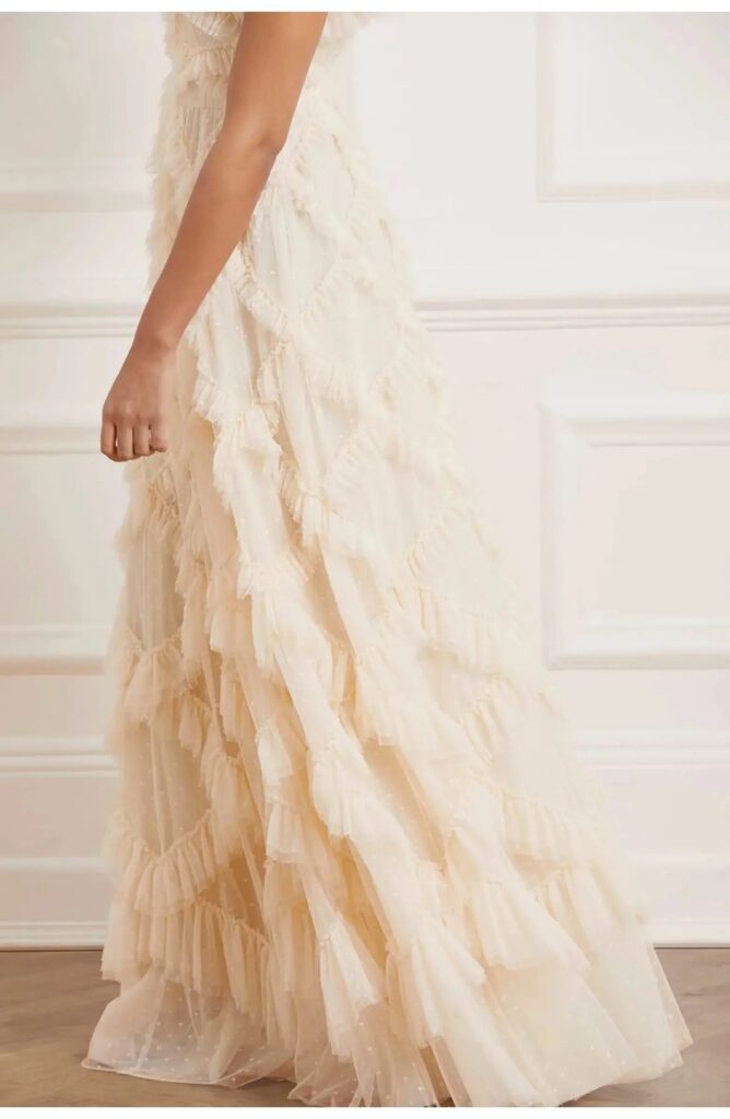 Needle & Thread Genevieve Ruffle Short Sleeve Maxi Gown Full Size Image 4