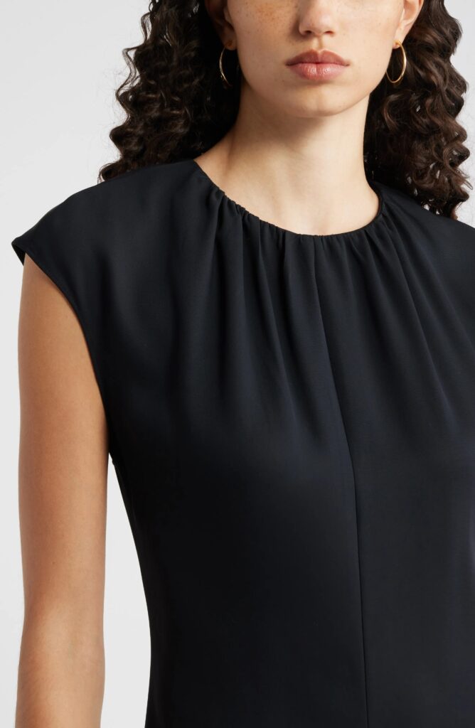 Shirred Cap Sleeve Maxi Dress Full Size Image 2
