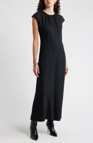 NORDSTROM Shirred Cap Sleeve Maxi Dress