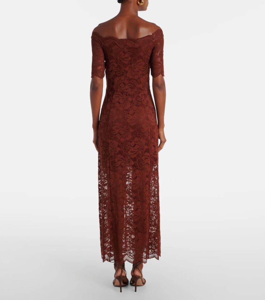Off-the-shoulder Lace Maxi Dress Full Size Image 2
