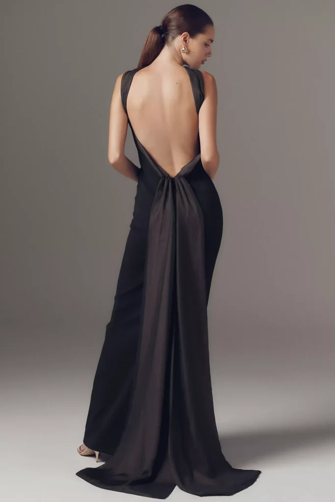 Daufine Neck Scarf Sweetheart Maxi Dress Full Size Image 3