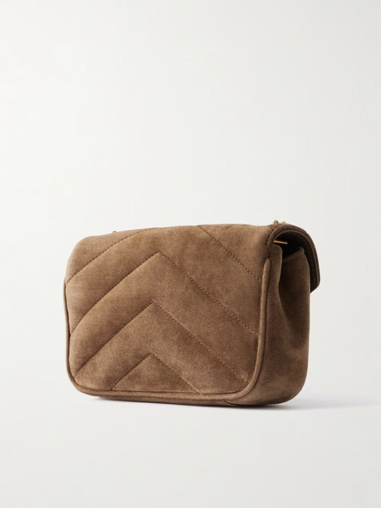 Small Quilted Suede Shoulder Bag Full Size Image 3