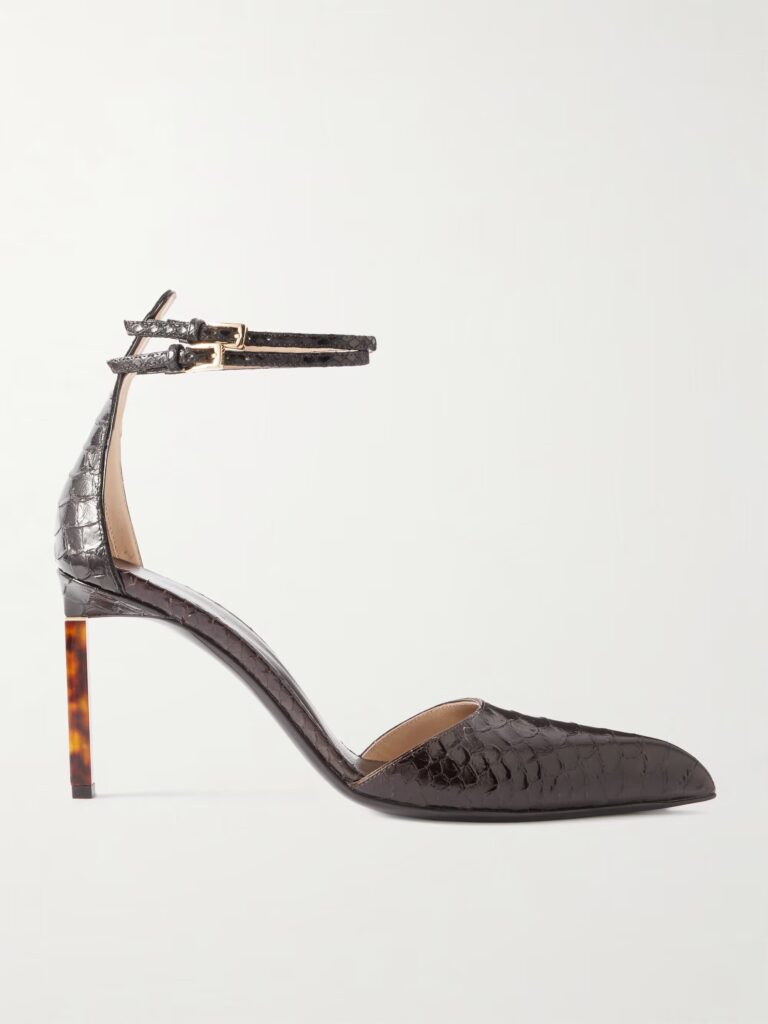Snake-effect Leather Pumps Full Size Image 1